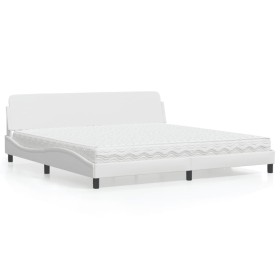 Cama con colchón cuero sintético blanco 200x200 cm de vidaXL, Camas y somieres - Ref: Foro24-3208478, Precio: 427,89 €, Descu...