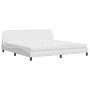 Cama con colchón cuero sintético blanco 200x200 cm de vidaXL, Camas y somieres - Ref: Foro24-3208478, Precio: 427,42 €, Descu...