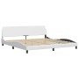 Bed with white synthetic leather mattress 200x200 cm by vidaXL, Beds and slatted bases - Ref: Foro24-3208478, Price: 427,42 €...