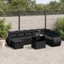 Set de sofás de jardín 8 piezas y cojines ratán sintético negro de vidaXL, Conjuntos de jardín - Ref: Foro24-3275185, Precio:...