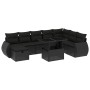 8-teiliges Gartensofa-Set und schwarze synthetische Rattankissen von vidaXL, Gartensets - Ref: Foro24-3275185, Preis: 613,40 ...