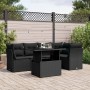 6-teiliges Gartensofa-Set und schwarze synthetische Rattankissen von vidaXL, Gartensets - Ref: Foro24-3266565, Preis: 442,48 ...