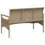 Garden bench and cushions beige synthetic rattan 116x62.5x74 cm by vidaXL, garden benches - Ref: Foro24-368403, Price: 129,99...