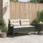 Gartenbank und Kissen aus schwarzem synthetischem Rattan, 116 x 62,5 x 74 cm von vidaXL, Gartenbänke - Ref: Foro24-368401, Pr...