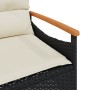 Gartenbank und Kissen aus schwarzem synthetischem Rattan, 116 x 62,5 x 74 cm von vidaXL, Gartenbänke - Ref: Foro24-368401, Pr...