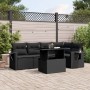 6-piece garden sofa set and black synthetic rattan cushions by vidaXL, Garden sets - Ref: Foro24-3267885, Price: 438,81 €, Di...