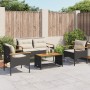 4-teilige Gartensofagarnitur mit schwarzen synthetischen Rattankissen von vidaXL, Gartensets - Ref: Foro24-368398, Preis: 312...