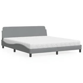 Bed with light gray fabric mattress 180x200 cm by vidaXL, Beds and slatted bases - Ref: Foro24-3208444, Price: 383,05 €, Disc...