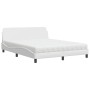 Bed with white synthetic leather mattress 160x200 cm by vidaXL, Beds and slatted bases - Ref: Foro24-3208438, Price: 446,70 €...