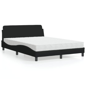 Cama con colchón tela negro 140x200 cm de vidaXL, Camas y somieres - Ref: Foro24-3208406, Precio: 364,86 €, Descuento: %