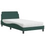 Bed with dark green velvet mattress 100x200 cm by vidaXL, Beds and slatted bases - Ref: Foro24-3208354, Price: 286,32 €, Disc...