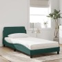 Bed with dark green velvet mattress 100x200 cm by vidaXL, Beds and slatted bases - Ref: Foro24-3208354, Price: 286,32 €, Disc...