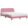 Cama con colchón terciopelo rosa 140x190 cm de vidaXL, Camas y somieres - Ref: Foro24-3208396, Precio: 365,84 €, Descuento: %