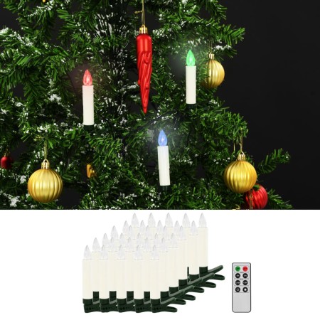 Wireless Christmas LED Candles Remote Control 30pcs RGB by vidaXL, Festive ornamental arrangements - Ref: Foro24-50987, Price...