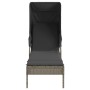 Lounger with hood and gray synthetic rattan table by vidaXL, Loungers - Ref: Foro24-368199, Price: 224,99 €, Discount: %