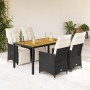 5-piece garden furniture set with black synthetic rattan cushions by vidaXL, Garden sets - Ref: Foro24-3276857, Price: 554,62...