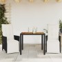 Table and chairs with cushions 3 pieces black synthetic rattan by vidaXL, Garden sets - Ref: Foro24-3276855, Price: 324,01 €,...