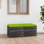 Garten-Palettenhocker, 2 Stück Kissen aus massivem Kiefernholz von vidaXL, Modulare Sofas für den Außenbereich - Ref: Foro24-...