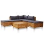 Garden furniture 6 pieces and cushions dark gray acacia wood by vidaXL, Garden sets - Ref: Foro24-46682, Price: 724,99 €, Dis...