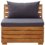 Garden furniture 6 pieces and cushions dark gray acacia wood by vidaXL, Garden sets - Ref: Foro24-46682, Price: 724,99 €, Dis...