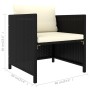 Set de muebles de jardín 8 pzas y cojines ratán sintético negro de vidaXL, Conjuntos de jardín - Ref: Foro24-3059796, Precio:...