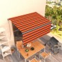 Manual retractable awning with orange and brown blinds 3x2.5 m by vidaXL, Awnings - Ref: Foro24-3069380, Price: 235,15 €, Dis...