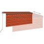 Manual retractable awning with orange and brown blinds 3x2.5 m by vidaXL, Awnings - Ref: Foro24-3069380, Price: 235,15 €, Dis...