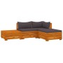 Garden furniture 4 pieces with cushions solid acacia wood by vidaXL, Garden sets - Ref: Foro24-3087308, Price: 486,35 €, Disc...