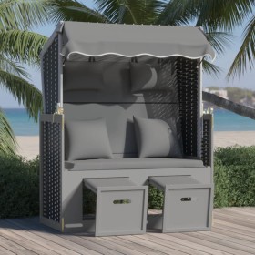 Strandkorb chair cushion synthetic rattan anthracite white wood by vidaXL, Loungers - Ref: Foro24-318662, Price: 316,99 €, Di...