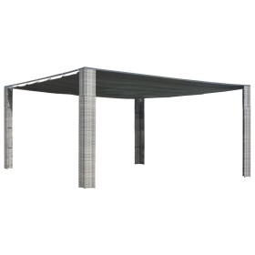 Cenador techo ratán sintético gris y antracita 400x400x200 cm de vidaXL, Carpas y cenadores - Ref: Foro24-44819, Precio: 405,...