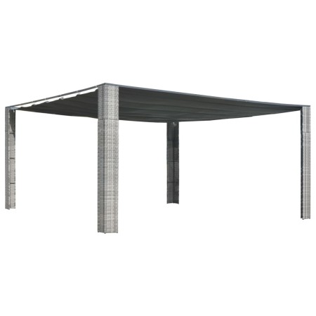 Grauer und anthrazitfarbener Dachpavillon aus synthetischem Rattan, 400 x 400 x 200 cm von vidaXL, Zelte und Pavillons - Ref:...