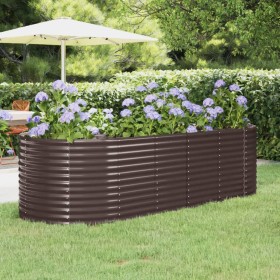 Brown powder coated steel flower bed planter 249x100x68cm by vidaXL, Pots and planters - Ref: Foro24-319065, Price: 94,99 €, ...