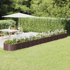 Brown powder coated steel flower bed planter 620x80x36 cm by vidaXL, Pots and planters - Ref: Foro24-318945, Price: 107,90 €,...