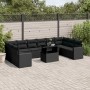 11-teiliges Gartensofa-Set und schwarze synthetische Rattankissen von vidaXL, Gartensets - Ref: Foro24-3267515, Preis: 726,75...