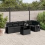 7-teiliges Gartensofa-Set mit schwarzen synthetischen Rattankissen von vidaXL, Gartensets - Ref: Foro24-3267915, Preis: 507,8...