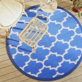 Blue PP outdoor rug Ø160 cm by vidaXL, Outdoor protectors - Ref: Foro24-368539, Price: 29,99 €, Discount: %