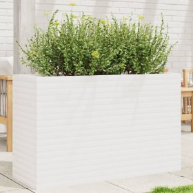 Solid white pine wood planter 110x40x68.5 cm by vidaXL, Pots and planters - Ref: Foro24-3282495, Price: 246,17 €, Discount: %