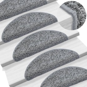 Stair tread mats 15 pcs gray 56x17x3 cm by vidaXL, Stair mats - Ref: Foro24-133892, Price: 72,78 €, Discount: %