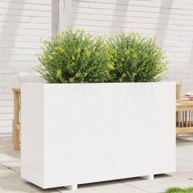 Solid white pine wood planter 110x40x72.5 cm by vidaXL, Pots and planters - Ref: Foro24-3282600, Price: 265,64 €, Discount: %