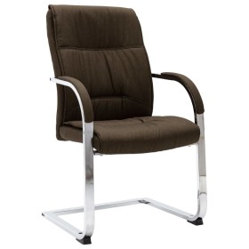 Silla de oficina voladiza de tela marrón de vidaXL, Sillas de oficina - Ref: Foro24-289338, Precio: 130,99 €, Descuento: %