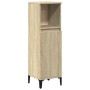 Armario de baño madera contrachapada roble Sonoma 30x30x100 cm de vidaXL, Tocadores de baño - Ref: Foro24-847389, Precio: 54,...