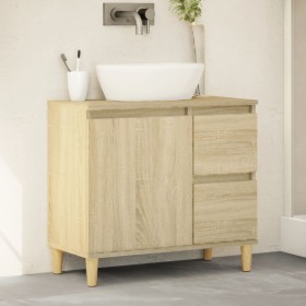 Sonoma oak plywood bathroom cabinet 65x33x60 cm by vidaXL, bathroom vanities - Ref: Foro24-847406, Price: 62,88 €, Discount: %