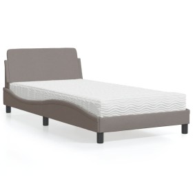 Cama con colchón tela gris taupe 100x200 cm de vidaXL, Camas y somieres - Ref: Foro24-3208348, Precio: 260,49 €, Descuento: %