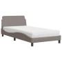 Bed with taupe gray fabric mattress 100x200 cm by vidaXL, Beds and slatted bases - Ref: Foro24-3208348, Price: 266,65 €, Disc...