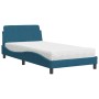 Cama con colchón terciopelo azul 100x200 cm de vidaXL, Camas y somieres - Ref: Foro24-3208355, Precio: 279,00 €, Descuento: %