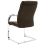 Silla de oficina voladiza de tela marrón de vidaXL, Sillas de oficina - Ref: Foro24-289338, Precio: 130,29 €, Descuento: %