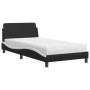 Bed with black and white synthetic leather mattress 100x200 cm by vidaXL, Beds and slatted bases - Ref: Foro24-3208362, Price...