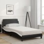 Bed with black and white synthetic leather mattress 100x200 cm by vidaXL, Beds and slatted bases - Ref: Foro24-3208362, Price...