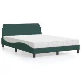 Bed with dark green velvet mattress 120x200 cm by vidaXL, Beds and slatted bases - Ref: Foro24-3208374, Price: 327,87 €, Disc...