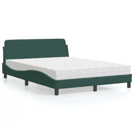 Cama con colchón terciopelo verde oscuro 120x200 cm de vidaXL, Camas y somieres - Ref: Foro24-3208374, Precio: 350,40 €, Desc...